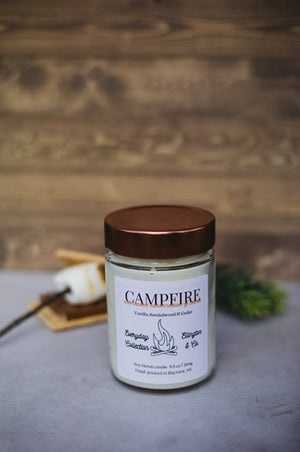 Campfire scented candle with smores